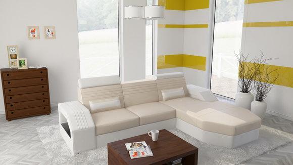 Designer Sofa Couch Corner Sofa Leather Fabric Textile Upholstery Set Living Room Landscape