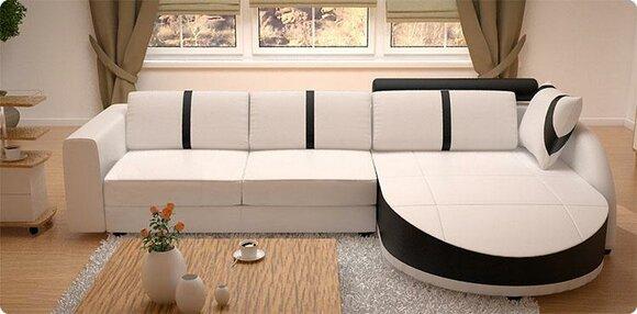 Corner sofa leather sofa sofa bed Mini Colo with bed function