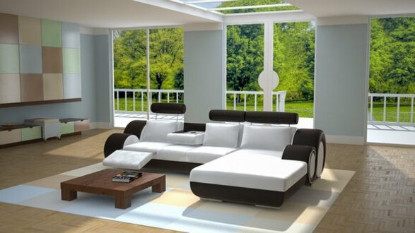 Leather sofa L-shape couch living area corner sofa set design modern sofa On Stock