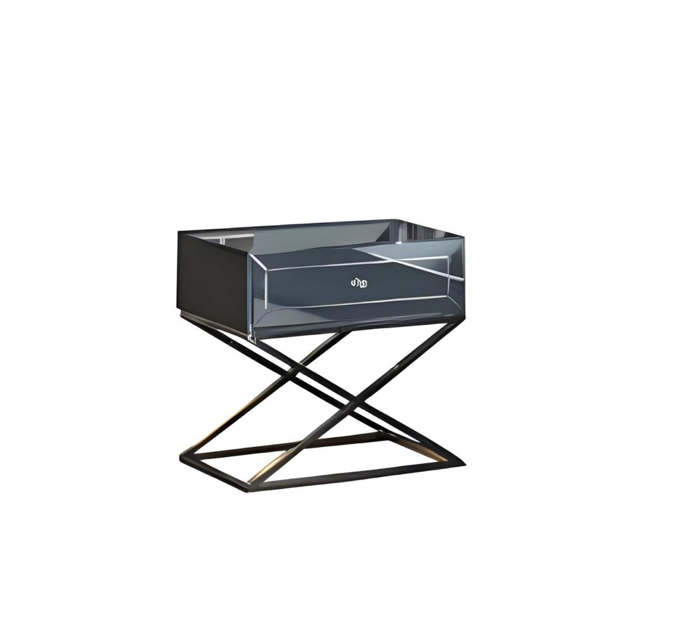 Grey 2x bedroom bedside tables designer wooden bedside table 2pc set