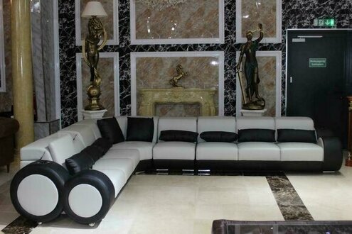 Modern designer corner sofa L shape living area couch upholstery corner sofa On Stock