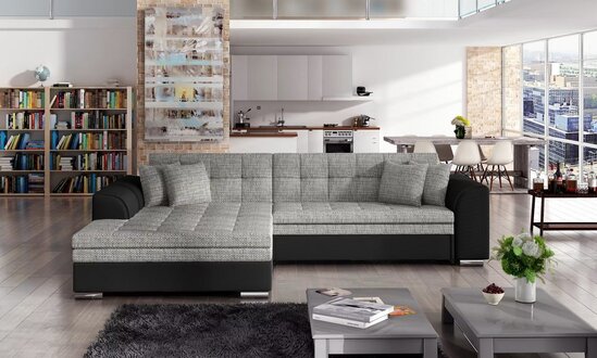 Designer Corner Sofa Bed Couch Leather Textile Upholstery Sofas New On Stock