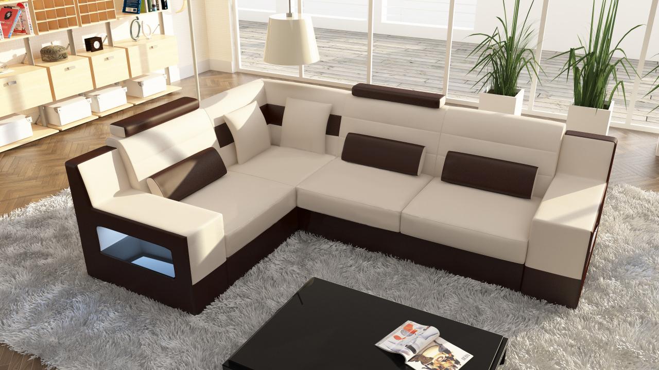 Living Landscape Sofa Couch Upholstery Corner Sofa Set Textile Fabric Leather Sofas