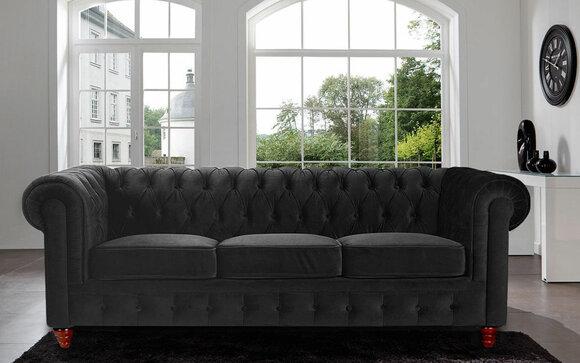 Chesterfield design luxury upholstery sofa couch seat set leather textile new 282