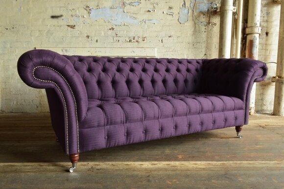 Chesterfield 3 Seater Sofa Designer Upholstery Sofa Purple Sofa Stylish New