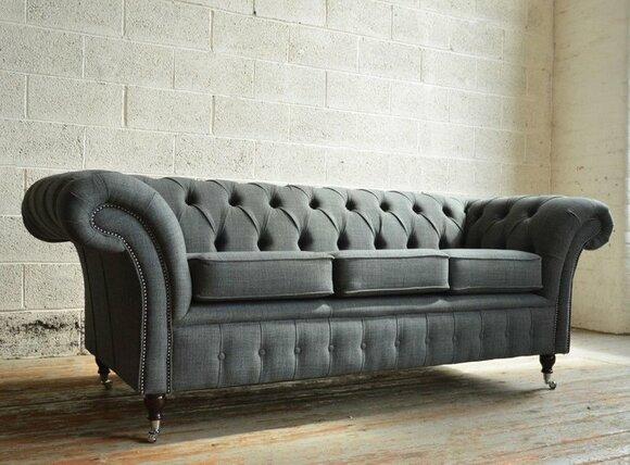 Chesterfield Sofa 3 Seater Upholstery Designer Couches Sofas Set Grey Sofa