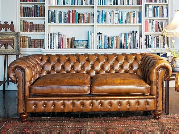 Chesterfield sofa 3 Seater Leather Sofa Brown New Stylish Living Room Furniture