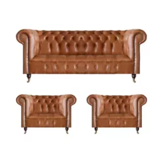 Chesterfield Seating Brown Sofas Single Seater Living Room Furniture
