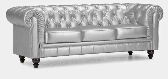 Chesterfield Sofa 3 Seater Upholstery Textile Fabric Stylish Sofa Living Room