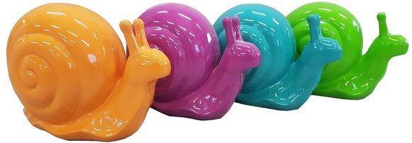 Decorative sculpture designed as a gloss colorful snail 34cm