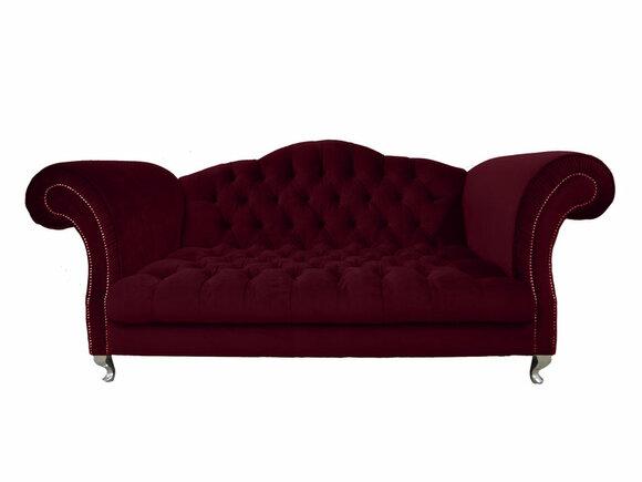 Chesterfield Sofa 3-Seater Classic Dark Red Textile Couch Comfortable Living Room Sofa New