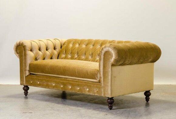 Chesterfield sofa 2-Seater Leather Sofa Brown Stylish Modern Couch New