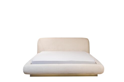 Modern White Upholstered Bed Textile Bed Double Bed Luxury Bedroom Furniture