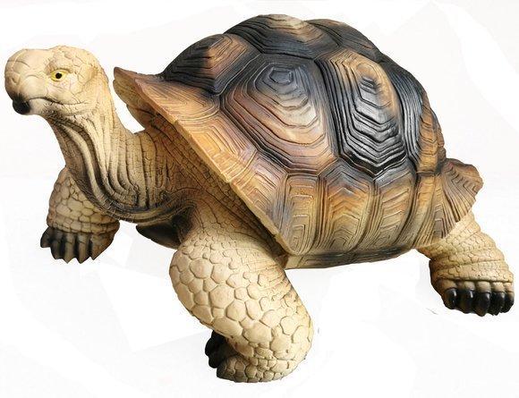 Abstract decorative sculpture designed as an old turtle in natural colored (A782)