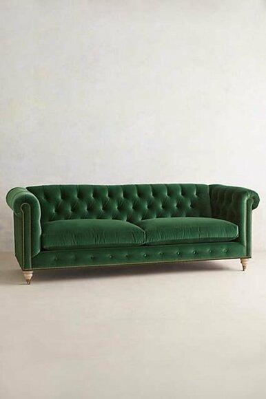 Chesterfield Sofa 2 seater Green Velvet Sofa Stylish Furniture Living Rom