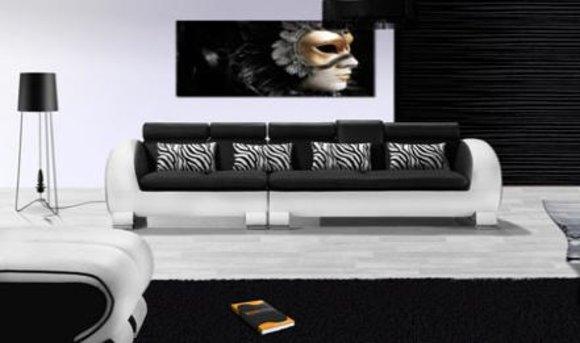 Designer Leather Sofa 5-Seater Set Vigo with Bar Function