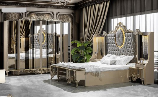 Luxury 3pc Bedroom Set – Classic Beige Double Bed Set SOFORT