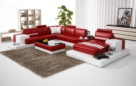 Leder sofa discount set