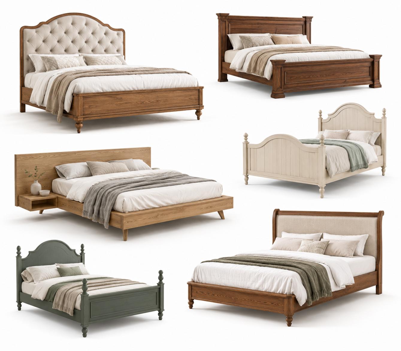 Single & Double Wooden Beds
