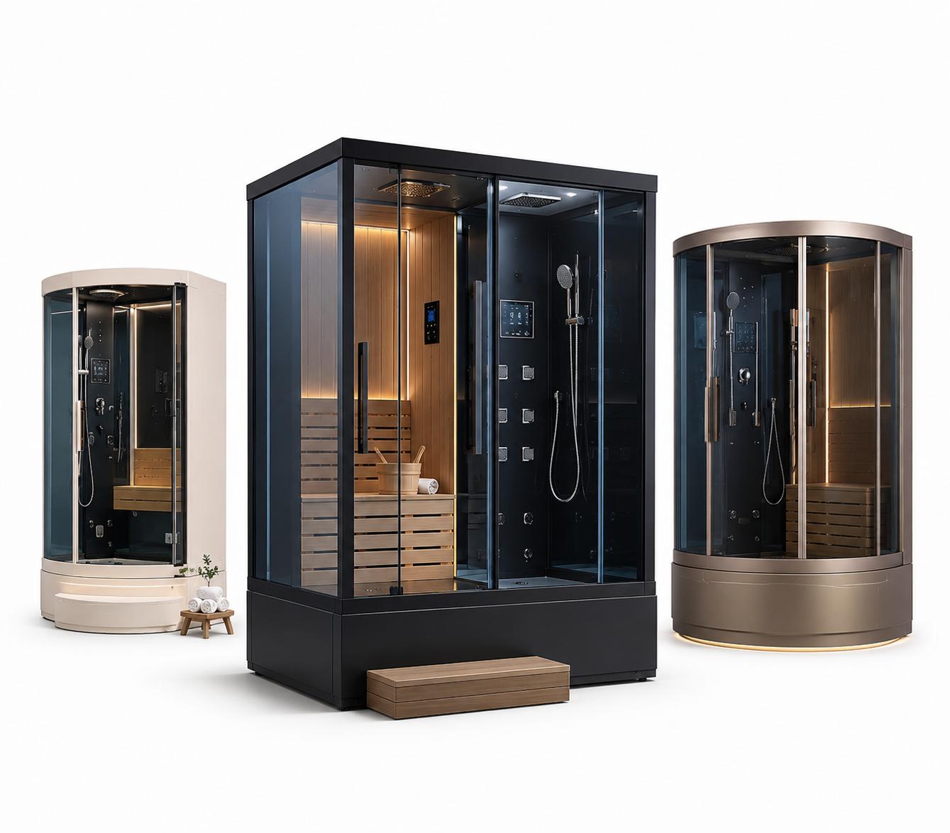2-in-1 sauna with shower